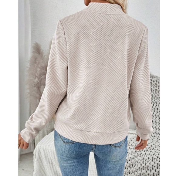 Classic Zip up Textured Oversized Bomber Jacket - Picture 8 of 11